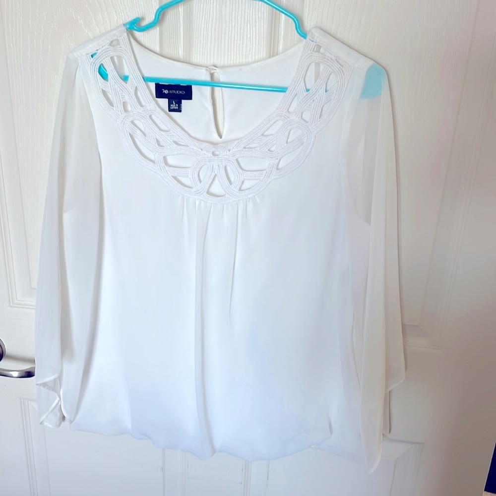 White Bell Sleeve Blouse
